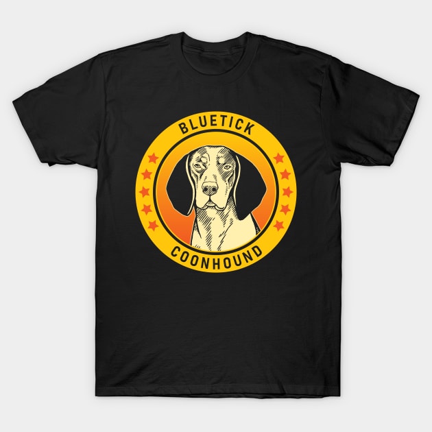 Bluetick Coonhound Dog Portrait T-Shirt by millersye